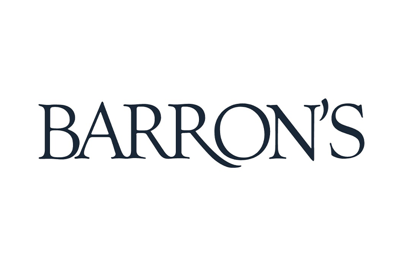 Barron's Logo: Black letters with white background