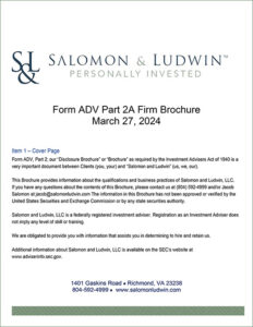 Salomon & Ludwin, Form ADV Part 2A Firm Brochure, March 27, 2024
