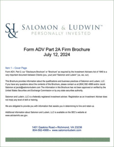 Salomon & Ludwin Form ADV Part 2A