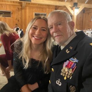 Ashleigh with her Grandfather at her sister's wedding