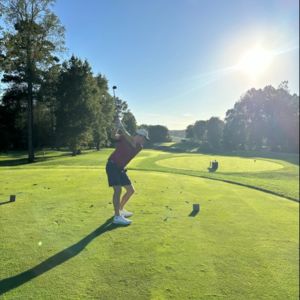 Jack playing golf